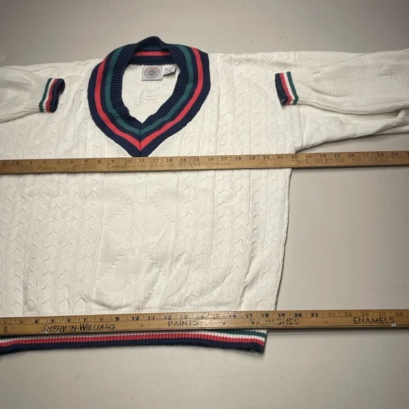 Vintage Cape Isle Knitters | Medium | Made in USA Heritage Tennis Sweater - Picture 8 of 11